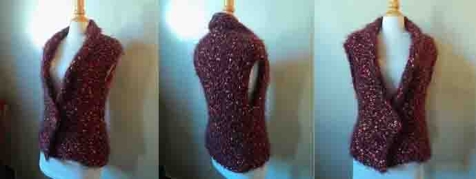 Cardigan sans manches femme au tricot
