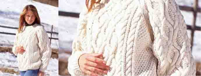 Pull irlandais femme fait main