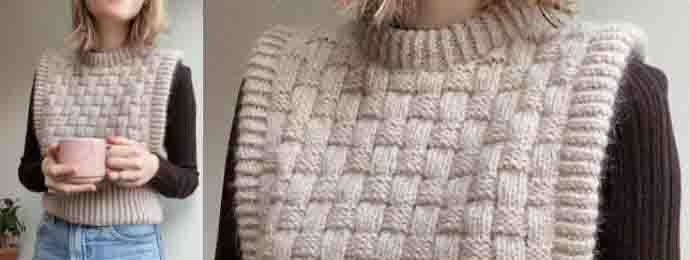 Pull sans manche tricot facile