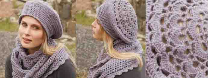 Béret et snood au crochet