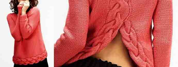 Pull tricot femme torsade
