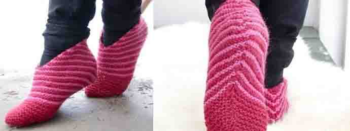 Chaussons tricot spécial débutante