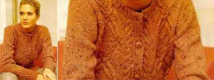 Au tricot un cardigan en laine