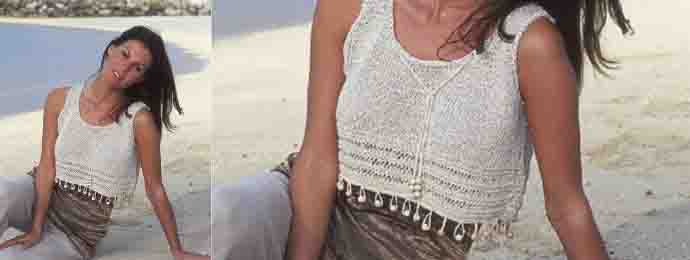 Crop top et bordure de perles - 1