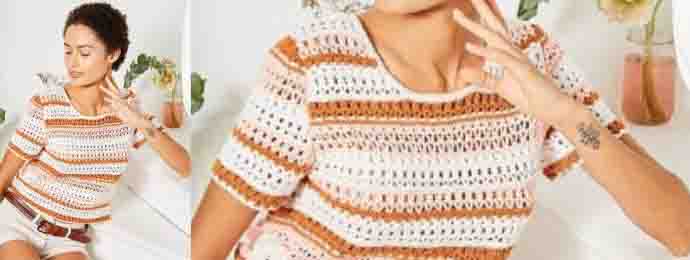 Pull ajouré manches courtes - 1