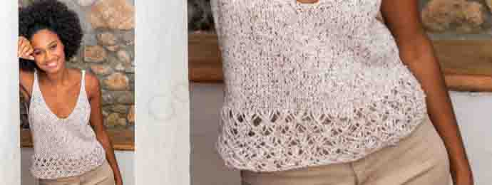 Top avec une bordure de dentelle - 1