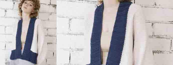 Elégant cardigan bicolore