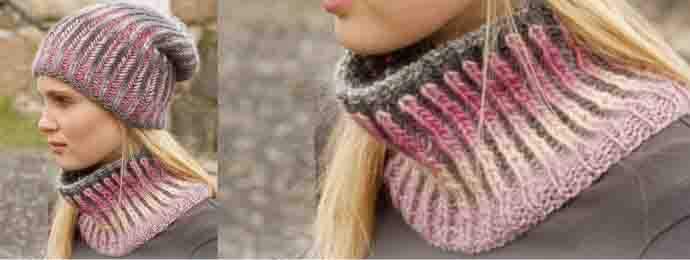 Snood au point brioche