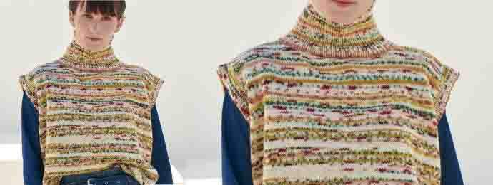 Pull sans manche multicolore
