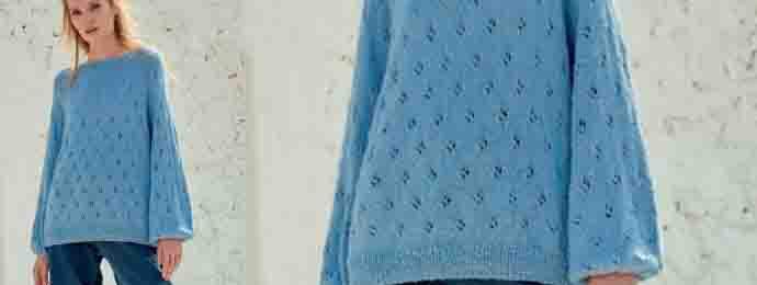 Joli pull tunique point ajouré (1) (2) (1)