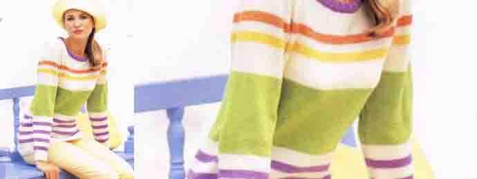 Pull rayé multicolore (1) (1)