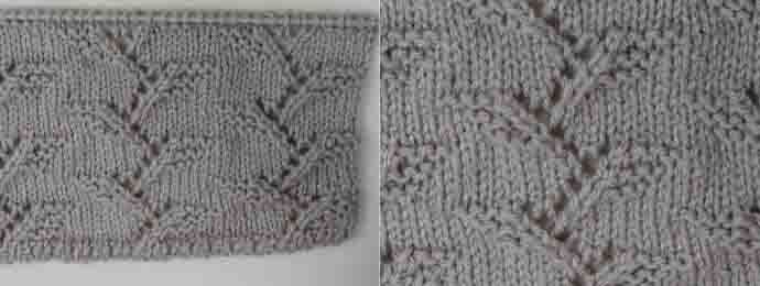 Point de tricot motif feuille en relief (2)