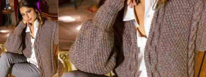 Cardigan confortable au tricot femme (1) (1)