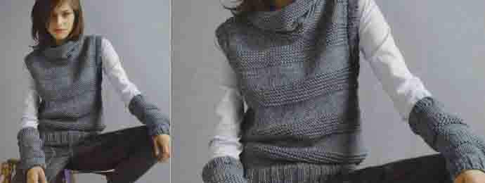 Pull sans manches gris chic femme (1) (1)