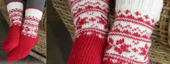 Chaussettes tricotées nordique (1)