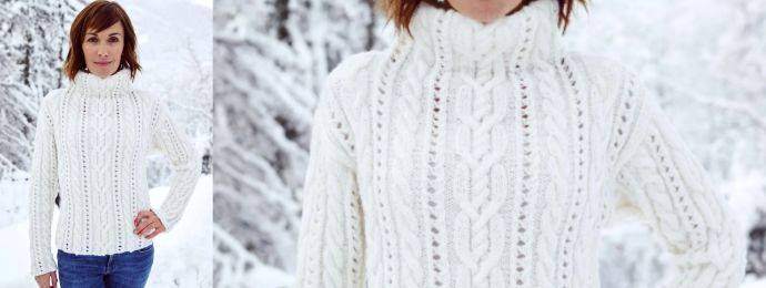 Pull torsadé femme hiver (1)
