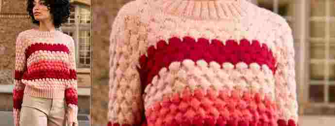 Pull tricoté point fantaisie (1)